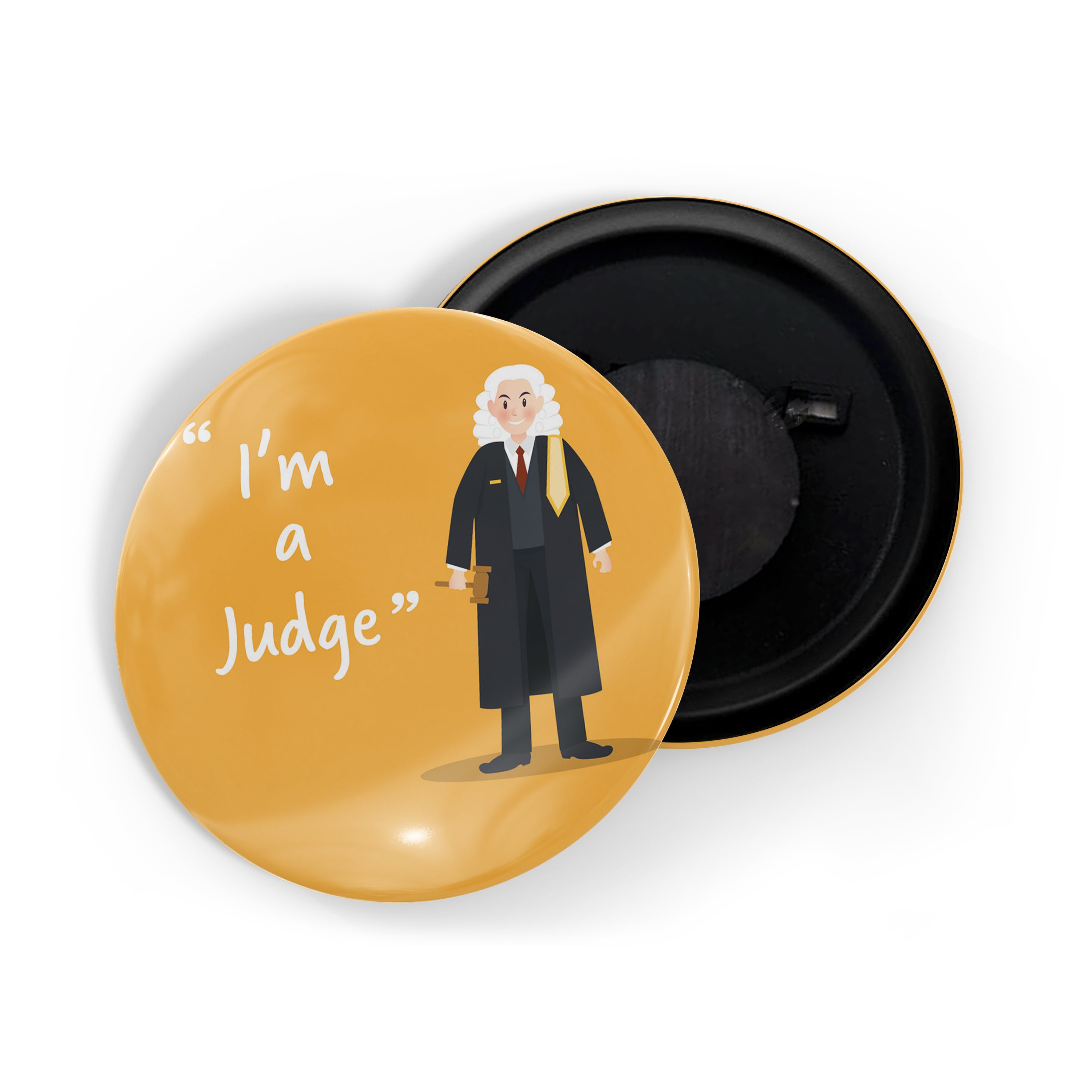 dhcrafts Round Fridge Magnet Yellow Color Profession I 'am A Judge Glossy Finish Design Pack of 1 (75 mm)